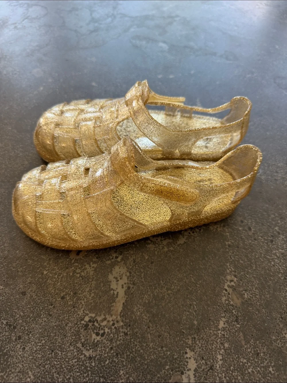 GAP Kids Gold Glitter Jelly Sandals